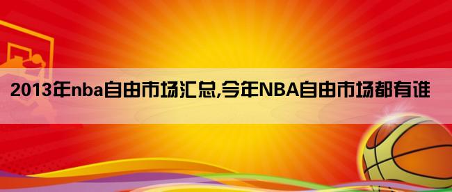 2013年nba自由市场汇总,今年NBA自由市场都有谁